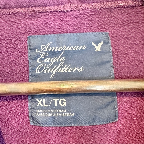 Y2K Vintage Grunge Preppy Graphic Hoodie American Eagle Purple Mall XL Top - Picture 4 of 9